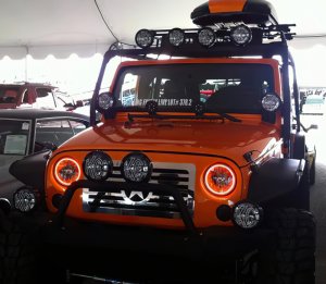 Jeep Wrangler Headlight Halo Kit - ORACLE Lighting - Surface Mount LED - Amber - `07-`17